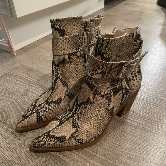 Sam Edelman Snakeskin Booties - Picture 1 of 3